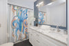 Blue Octopus Tentacles Watercolor Art Shower Curtains Home Decor