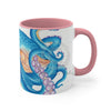 Blue Octopus Tentacles Watercolor On White Art Accent Coffee Mug 11Oz