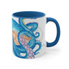 Blue Octopus Tentacles Watercolor On White Art Accent Coffee Mug 11Oz /