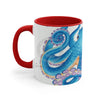Blue Octopus Tentacles Watercolor On White Art Accent Coffee Mug 11Oz