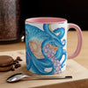 Blue Octopus Tentacles Watercolor On White Art Accent Coffee Mug 11Oz
