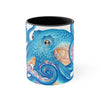 Blue Octopus Tentacles Watercolor On White Art Accent Coffee Mug 11Oz Black /