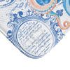Blue Octopus Tentacles Watercolor Vintage Map Chic Art Bath Mat Home Decor