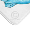 Blue Octopus Tentacles White Ink Art Bath Mat Home Decor