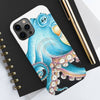 Blue Octopus Tentacles White Ink Art Case Mate Tough Phone Cases