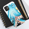 Blue Octopus Tentacles White Ink Art Case Mate Tough Phone Cases