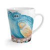 Blue Octopus Tentacles White Ink Art Latte Mug 12Oz Mug