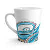 Blue Octopus Tentacles White Ink Art Latte Mug Mug