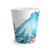 Blue Octopus Tentacles White Ink Art Latte Mug Mug