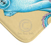Blue Octopus Tentacles Yellow Black Ink Art Bath Mat Home Decor