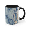 Blue Octopus Vintage Beige Map Compass Art Accent Coffee Mug 11Oz