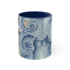 Blue Octopus Vintage Beige Map Compass Art Accent Coffee Mug 11Oz Navy /