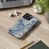 Blue Octopus Vintage Beige Map Compass Art Case Mate Tough Phone Cases