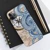 Blue Octopus Vintage Beige Map Compass Art Ii Case Mate Tough Phone Cases