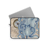 Blue Octopus Vintage Beige Map Compass Art Laptop Sleeve