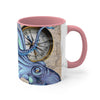 Blue Octopus Vintage Map Ink Accent Coffee Mug 11Oz