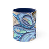 Blue Octopus Vintage Map Ink Accent Coffee Mug 11Oz Navy /