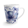 Blue Octopus Vintage Watercolor White Latte Mug 12Oz Mug