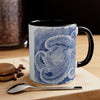 Blue Octopus Watercolor Art Accent Coffee Mug 11Oz