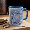 Blue Octopus Watercolor Art Accent Coffee Mug 11Oz