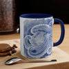 Blue Octopus Watercolor Art Accent Coffee Mug 11Oz