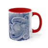 Blue Octopus Watercolor Art Accent Coffee Mug 11Oz