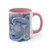 Blue Octopus Watercolor Art Accent Coffee Mug 11Oz