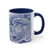 Blue Octopus Watercolor Art Accent Coffee Mug 11Oz