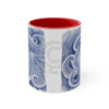 Blue Octopus Watercolor Art Accent Coffee Mug 11Oz Red /