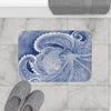 Blue Octopus Watercolor Art Bath Mat Home Decor