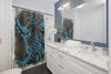 Blue Octopus Woodblock Art Shower Curtain Home Decor
