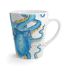Blue Off White Octopus Kraken Tentacles Ink Latte Mug 12Oz Mug