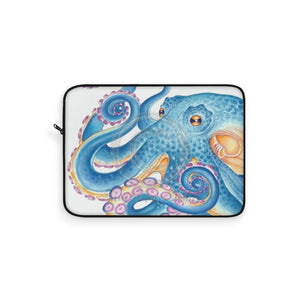 Blue Orange Octopus Kraken Black Ink Art Laptop Sleeve 15