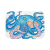 Blue Orange Octopus Tentacles Watercolor Art Bath Mat 24 × 17 Home Decor