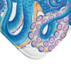 Blue Orange Octopus Tentacles Watercolor Art Bath Mat Home Decor
