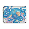 Blue Orange Octopus Tentacles Watercolor Art Laptop Sleeve 15