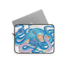 Blue Orange Octopus Tentacles Watercolor Art Laptop Sleeve