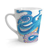Blue Orange Octopus Tentacles Watercolor Art Latte Mug 12Oz Mug