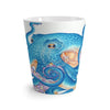 Blue Orange Octopus Tentacles Watercolor Art Latte Mug Mug