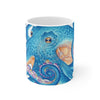 Blue Orange Octopus Tentacles Watercolor Art Mug 11Oz