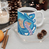 Blue Orange Octopus Tentacles Watercolor Art Mug 11Oz