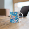 Blue Orange Octopus Tentacles Watercolor Art Mug 11Oz