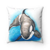 Blue Orca Killer Whale Watercolor Nautical Art Square Pillow 14 × Home Decor