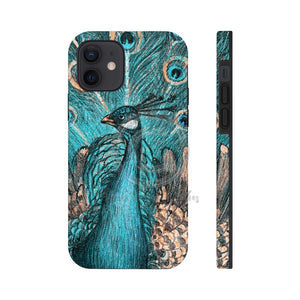 Blue Peacock Bird Art Nouveau Vintage Case Mate Tough Phone Cases Iphone 12