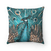 Blue Peacock Bird Art Nouveau Vintage Square Pillow 14 × Home Decor