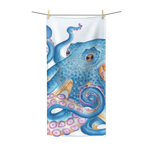 Blue Pink Octopus Kraken Tentacles Ink Polycotton Towel 30 × 60 Home Decor