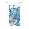 Blue Pink Octopus Kraken Tentacles Ink Polycotton Towel 36 × 72 Home Decor