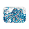 Blue Pink Octopus Vintage Map Nautical Art Bath Mat 24 × 17 Home Decor