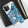 Blue Pink Octopus Vintage Map Nautical Art Mate Tough Phone Cases Case
