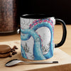 Blue Pink Tentacles Octopus Vintage Map On White Art Accent Coffee Mug 11Oz